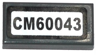 LEGO 3069pb0313 - Tegel 1 x 2 met Zwart 'CM60043' Patroon (Sticker) - Set 60043
