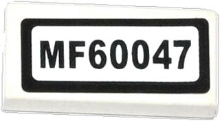 LEGO 3069pb0341 - Tegel 1 x 2 met 'MF60047' Patroon (Sticker) - Set 60047
