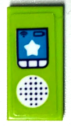 LEGO 3069pb0849 - Tile 1 x 2 with CB Radio, Speaker, Buttons and Star Pattern (Sticker) - Set 41339