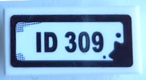LEGO 3069pb1143 - Tile 1 x 2 with 'ID 309' Pattern (Sticker) - Set 70421