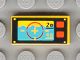 LEGO 1x2 tile with underwater periscope view pattern: crosshairs, '20', '40', and red buttons.