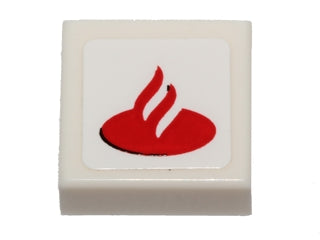 LEGO 3070pb088 - Tegel 1 x 1 met Santander Logo Patroon (Sticker) - Set 40190