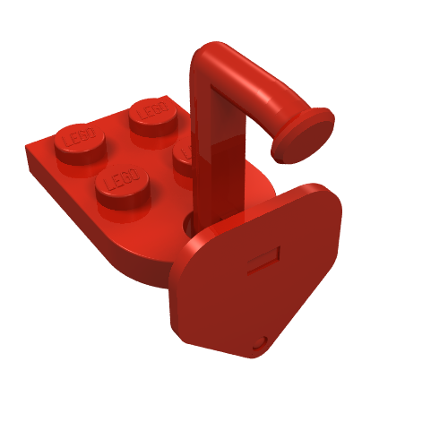 LEGO 3176c01 - Aangepaste plaat 2 x 3 met gat (gesloten treinkoppeling) met haak