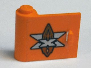 LEGO 3189pb06 - Deur 1 x 3 x 2 Links met Silver Island Xtreme Stunts Logo Patroon (Sticker) - Set 6739