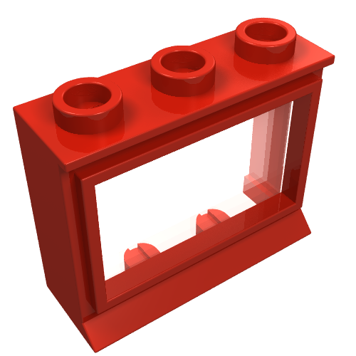 LEGO 31bc01 - Raam 1 x 3 x 2 met verlengde lip, met glas