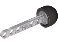 Light grey LEGO Technic projectile arrow with a liftarm shaft and a solid black rubber end.