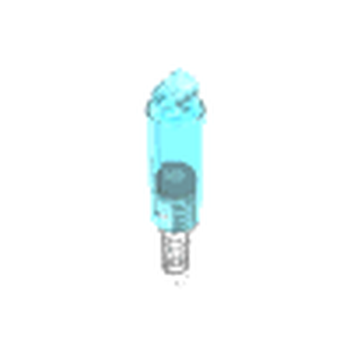 LEGO Technic 10L damped shock absorber with soft spring, light blue casing and grey internal components.