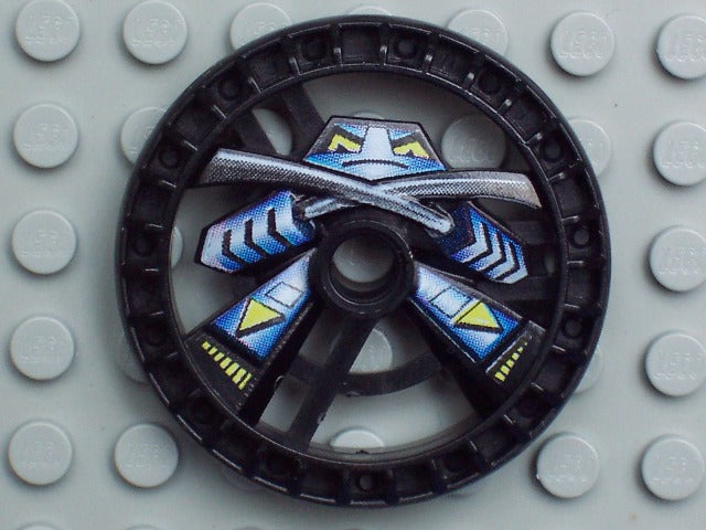 LEGO 32349pb01 - Technic, Disk 5 x 5 - RoboRider Talisman Wheel, Ninja Mold with Robot Pattern