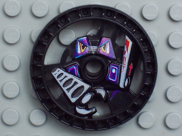 LEGO 32363pb01 - Technic, Schijf 5 x 5 - RoboRider Talisman Wheel, Grab Mold met Robot Patroon