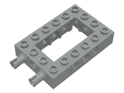 LEGO 32531c01 - Technic, Steen 4 x 6 met open midden en 2 vaste draaibare wrijvingspennen