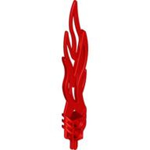 Red LEGO Bionicle Weapon Toa Flame Sword 2 x 12 with 2 Pin Holes on a white background.