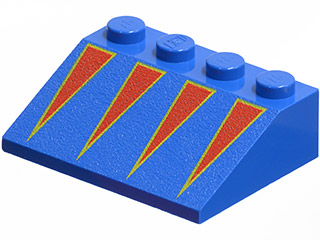 LEGO 3297px1 - Helling 33 3 x 4 met rode driehoeken en gele randen patroon