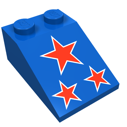 LEGO 3298p21 - Slope 33 3 x 2 with Red Stars Pattern