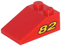 LEGO 3298pb029 - Helling 33 3 x 2 met gele nummer 82 patroon aan beide kanten (stickers) - Set 8210
