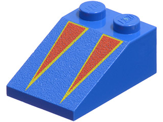 LEGO 3298px2 - Helling 33 3 x 2 met rode driehoeken en gele randen patroon