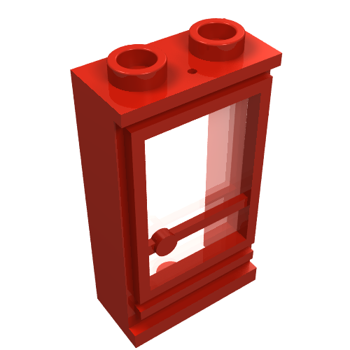LEGO 33bc01 - Deur 1 x 2 x 3 Scharnier Rechts met Transparant Glas