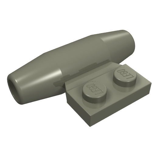 LEGO 3475b - Motor, Glad Klein, 1 x 2 Zijplaat met Axle Holders