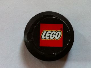 LEGO 44848pb01 - Sport Hockey Puck, Groot met LEGO Logo Patroon (Sticker) - Sets 3540 / 3541 / 3542 / 3543 / 3544 / 3545