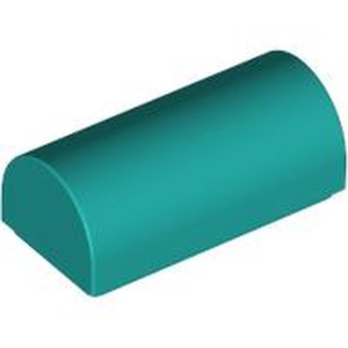 Teal LEGO Slope, Curved 1 x 2 x 2/3 Double (part 3563).
