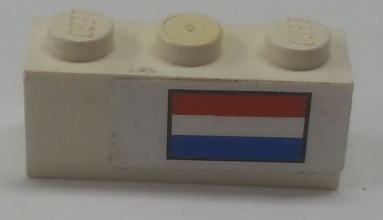LEGO 3622pb112 - Steen 1 x 3 met Nederlandse vlag patroon (Sticker) - Set 3310