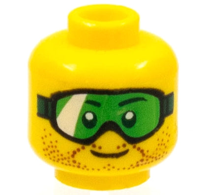 LEGO 3626pb1116 - Minifigure, Head Glasses with Green Goggles and Brown Stubble Pattern