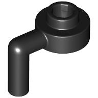 Black LEGO 3661 Plate, Round 1 x 1 Open Stud with Bar Arm Down.