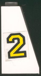 LEGO 3684apb003R - Slope 75 2 x 2 x 3 - Hollow Studs with Yellow Number 2 with Black Outline Pattern Model Right Side (Sticker) - Set 6483