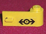 LEGO 3821pb012 - Deur 1 x 3 x 1 Rechts met Treinlogo Zwart Patroon (Sticker) - Set 4546