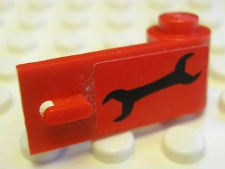 LEGO 3821pb019 - Door 1 x 3 x 1 Right with Black Wrench Pattern (Sticker) - Set 8147
