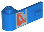LEGO 3822px1 - Deur 1 x 3 x 1 links met zilver en rood patroon