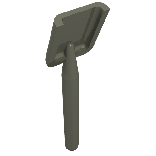 LEGO 3837 - Minifiguur, Gereedschap Schep / Spade - Handvat met Ronde Eind