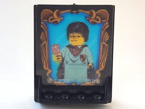 LEGO 40249px1 black door with lenticular HP Sorcerer's Stone pattern of Harry Potter minifigure in a framed portrait.
