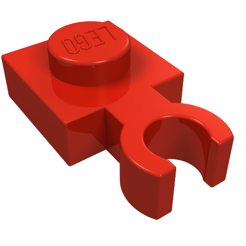 LEGO 4085a - Aangepaste plaat 1 x 1 met Open O Clip Thin (Vertical Grip)