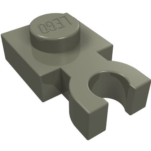 LEGO 4085c - Plate, Modified 1 x 1 with U Clip Thick (Vertical Grip)