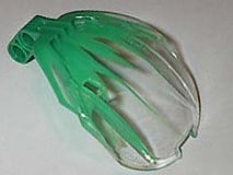 Green and trans-clear marbled LEGO Bionicle Bohrok Windscreen 4 x 5 x 7 piece, part 41671pb01.