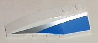 LEGO 41748pb012 - Wig 6 x 2 links met blauw en zilver zijpatroon