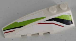 LEGO 41748pb064 - Wig 6 x 2 links met zwarte, lime en rode strepen patroon (stickers) - Set 8864