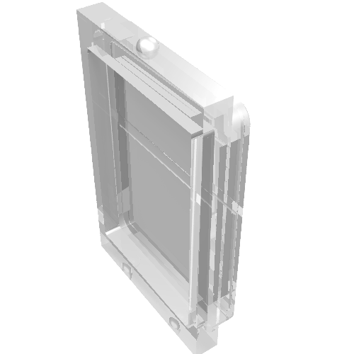 LEGO 4183 - Glas voor treindeur met lip boven en onder