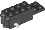 LEGO 41861c01 - Pullback Motor 6 x 2 x 1 2/3 met zwarte basis en witte wielhouders (Motor 2)