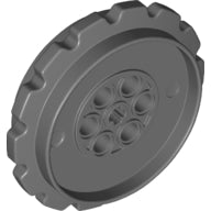 Dark grey LEGO Technic Tread Sprocket Wheel Extra Large 42529, angled view showing the gear teeth and central hub.