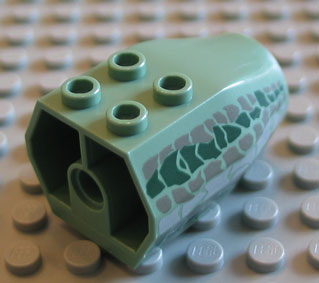 LEGO 43936px1 - Basilisk Slang Midden Segment met Donkergrijs, Donkergroen en Lichtgrijs Schubbenpatroon