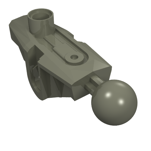 Dark grey LEGO 44148 Bionicle Rahkshi Leg Upper Section part with top connector, central slot, and ball joint.