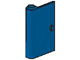 Dark blue LEGO Door 1 x 3 x 4, left-opening, part 445. The door features a small handle and is slightly open.