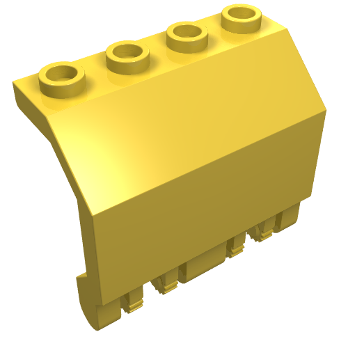 Yellow LEGO 44572 Panel 2x4x3 1/3 with Double Locking 2 Fingers Hinge