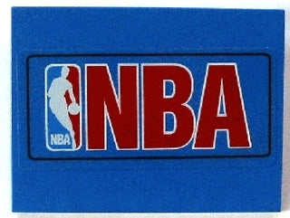 LEGO 4515pb016 - Helling 10 6 x 8 met NBA Logo Rood Patroon (Sticker) - Sets 3432 / 3433