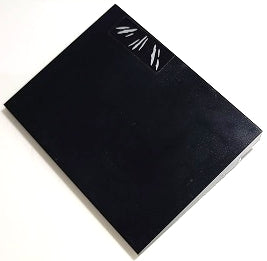 Black LEGO Slope 10 6x8 part (4515pb071R) with three sets of silver claw marks on the upper right side.