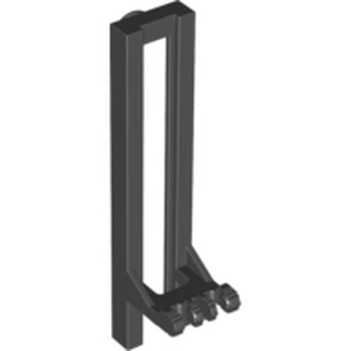 Dark gray LEGO 4518c Vehicle, Forklift Wide 1x2 Hinge Plate Locking Dual 2 Fingers with Rubber Belt Holder.