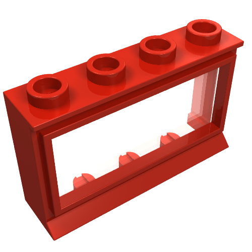 LEGO 453bc01 - Raam 1 x 4 x 2 met Extended Lip, met glas