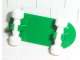 Green LEGO minifigure utensil skateboard with white mag wheel holders and white mag wheels.