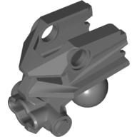 Dark gray LEGO Bionicle 47312 Toa Metru head connector block with multiple connection points and a ball joint.